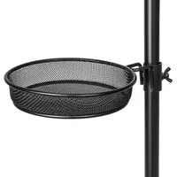 Station d'alimentation en acier pour oiseaux de compagnie Support de poteau Mangeoire pour oiseaux de jardin avec kit de mangeoire suspendue à plusieurs crochets