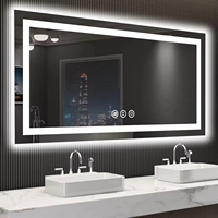 Miroir de salle de bain moderne éclairé, à fixation murale, pour la maison et l'hôtel, avec capteur intelligent et rétroéclairage, directement de l'usine