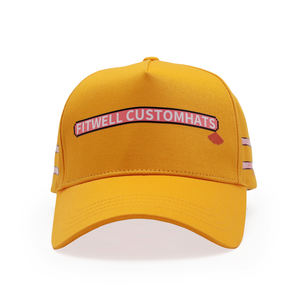 उच्च गुणवत्ता वाला सोना पीला कस्टम 5 पैनल मुद्रित लोगो बेसबॉल कैप - Product Image 2