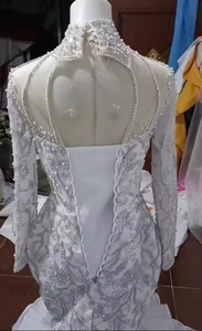 Nueva moda lujosa sirena vestido de novia con cuentas cristales África cuentas <span class=keywords><strong>Capilla</strong></span> <span class=keywords><strong>Real</strong></span> inspirado patrones africanos encaje - Product Image 3