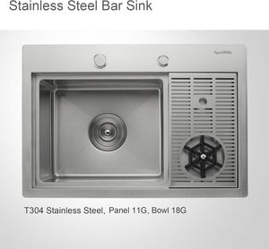 Évier de bar rectangulaire en nickel brossé fait main, durable et sain, facile à nettoyer, avec accessoires complets – Vente chaude - Product Image 4