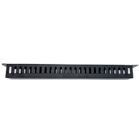 1U 19in pengatur kabel Horizontal, rak dudukan saluran jari 25 Slot, pengatur kawat logam untuk kabinet Server jaringan (hitam)