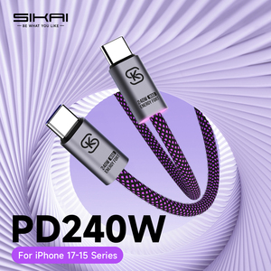 Cable de Carga Rápida SIKAI de 240W, Tipo-C a C, de Nailon, con Magnético, para iPhone 15-17 y <span class=keywords><strong>Samsung</strong></span>, Anti-Enredos, PD3.1 USB-C - Product Image 2