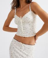 Ensemble 2 pièces robe florale taille haute d'été pour femmes-Ensemble de vêtements élégants en tissu de lin pour femmes-Ensemble 2 pièces jupe pour femmes
