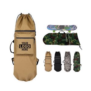 Sac à dos de skateboard pliable personnalisé avec logo, en tissu Oxford, bandoulière réglable, pour longboard, sac à dos de skateboard personnalisé - Product Image 4