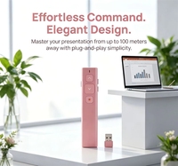 Présentateur sans fil avec pointeur laser rouge, stylo de retournement de page, contrôle du volume, présentation PPT, USB 2.4GHz, télécommande pour PowerPoint, souris
