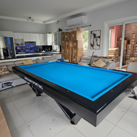 Table de billard de luxe à 3 coussins, sans boules, avec rail et pieds en bois massif, plateau en ardoise, qualité tournoi