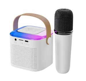 Mais novo Mic para Família KTV Speakers Led Home Decore Festa Sem Fio Home Mini Speaker Karaoke Portátil