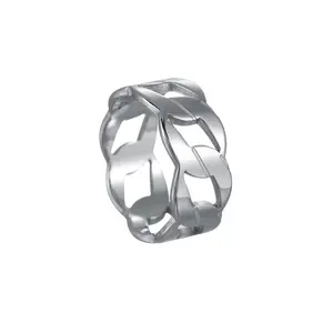 Мужское кольцо с цепочкой в стиле панк, популярное кольцо 8 мм с лазерной резкой
