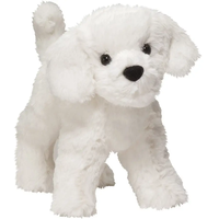 G213 8 Inch Lifelike Cute White Standing Teddy Dog Stuffed Animal Accompagner Kids Plush Toy Gift Home Decor Plush Animal Dog Toy