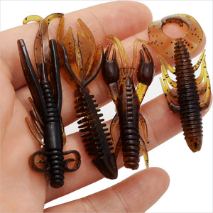 Señuelo de Pesca Suave, Estilo Camarón, Cola Rizada/Camarón Fantasma/Larva de Cola Abullonada, Señuelo Biónico Realista de Acero Inoxidable Sin Anzuelos - Product Image 3
