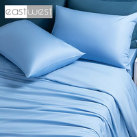 Est ouest haute qualité soie confort pleine grandeur housse de couette ensemble linge de lit doux toucher bambou 100% bio bambou drap de lit