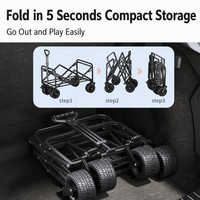 Chariot de camping pliable télescopique à quatre roues, idéal pour l'extérieur, vente en gros usine