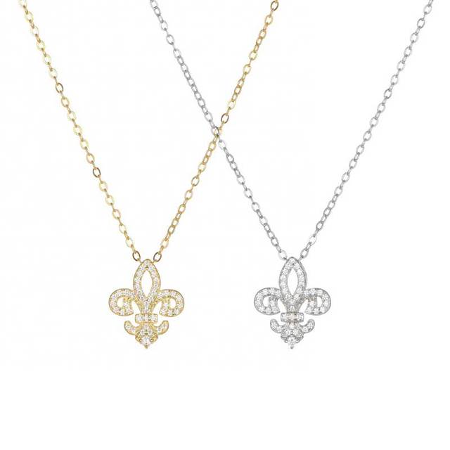 SPJ Manufacturer S925 Sterling Silver 18K Gold Plated Full Paved Zircon Iris Flower Necklace Luxury Clavicle Chain for Women