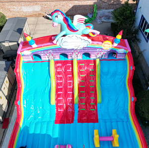 โครงสร้างของเล่นการออกแบบที่มีสีสันวัสดุที่ปลอดภัยปราสาทกระเด้งได้กลางแจ้งมอบประสบการณ์การกระโดดที่ปลอดภัยและให้ความสนุกสนาน - Product Image 4