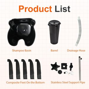 Lavabo Portátil Ajustable para Champú con Bomba Eléctrica, Estación de Champú con 2 Cubetas, Drenaje, Pulverizador de Alta Presión, Interruptor de Pie y Bandeja - Product Image 3