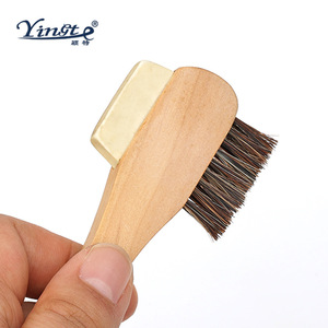 Yinste <b>Shoe</b> <b>Brush</b> Solid Wood Horse Hair Double Sided Cleaning For <b>Shoe</b> Polishing - Product Image 4