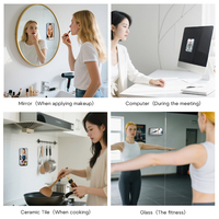 Accessoires de téléphone double face Support de poignée pour selfies Forme de coeur Ventouse en silicone double face Support pour étui de téléphone