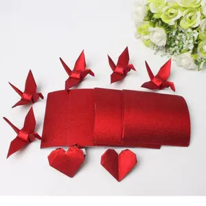 Custom Rose Madder Origami Cranes Birds Wedding Paper Crafts Stylish Love Design