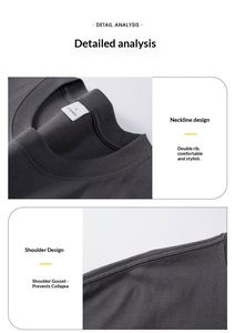 260g Large Pure Cotton Solid Casual Shoulder-<b>drop</b> Sleeve T-shirt Youth Leisure Sports Loose Fit Oversized T Shirts - Product Image 6