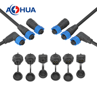 AOHUA Longueur de câble personnalisée, éclairage, montage sur panneau, connecteur mâle femelle en plastique K20, prise d'alimentation ca, câbles de connecteur de LED 2Pin