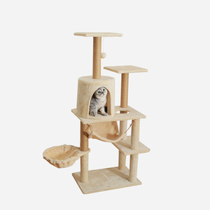 Fabrieksgroothandel houten kattenboom met klimrek, nest en duurzaam springplatform - Product Image 4