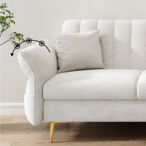2024 Durable facile à installer cadre <span class=keywords><strong>en</strong></span> <span class=keywords><strong>bois</strong></span> massif éponge haute densité remplissage confortable vente chaude tissu flexible canapés-lits pliants - Product Image 5