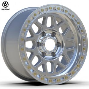 Jantes en alliage forgé DW 17x9 18 19 20 pouces True Beadlock finition argent brillant, jantes tout-terrain style KMC pour <span class=keywords><strong>Ford</strong></span> <span class=keywords><strong>Ranger</strong></span> Toyota Tacoma - Product Image 1