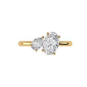 Excellent Oval & Pear Cut Lab Grown Diamond <b>Ring</b> <b>925</b> <b>Silver</b> 9kt, 14kt, 18kt Gold Diamond <b>Rings</b> for Women's Engagement <b>Ring</b> - Product Image 4
