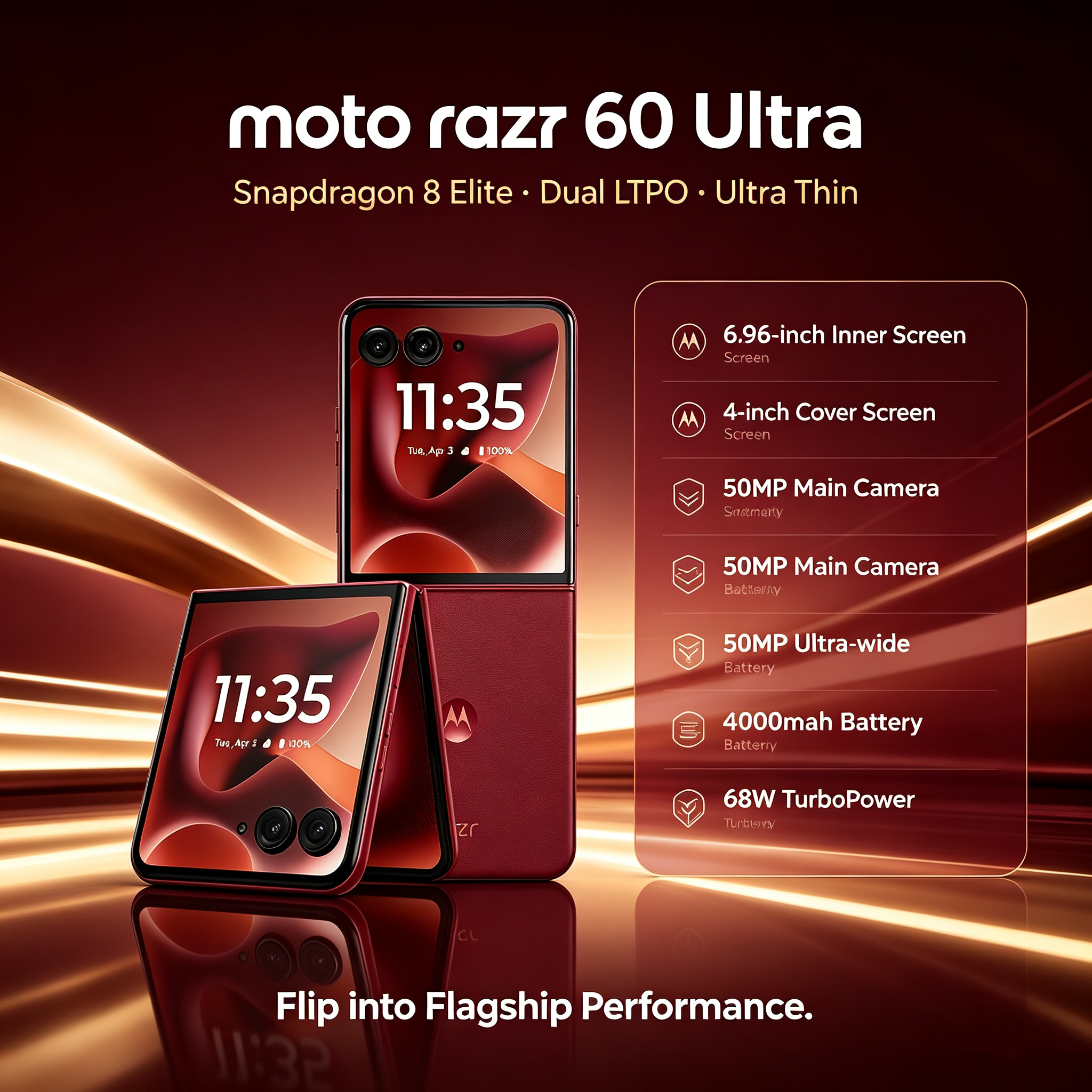 Hot Selling Original Motorol <strong>Razr</strong> 60 Ultra Flip Screen Mobile <strong>Phone</strong> Global Rom 6.96 Inch Screen 4700 Mah Battery