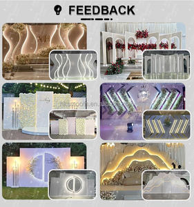 SMOOTH Square Indian Islamic Muslim Style White Carved Hollowed-out <b>Background</b> White Frame For Wedding Decoration - Product Image 3