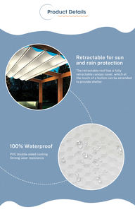 Auvent rétractable motorisé de luxe à cassette complète avec lumières LED, nouveau design <span class=keywords><strong>brevet</strong></span>é, télécommande pour patio extérieur, revêtement en poudre - Product Image 4