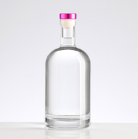 Bouteille d'alcool de 700ml avec liège Offre Spéciale, 375, 500, 750ml, bouteille en verre de vodka pour whisky et gin, vente en gros