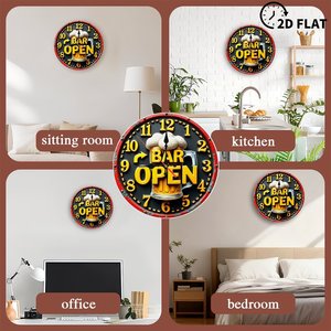 Round Wooden Wall <b>Clock</b> 25cm Minimalist Silent Non Ticking Home Office Wall Hanging <b>Clock</b> - Product Image 4