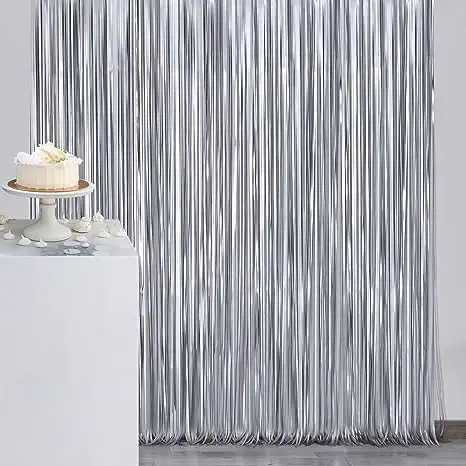 new party backdrop tinsel fringe aluminum door colourful foil curtain graduation decorations foil fringe curtain