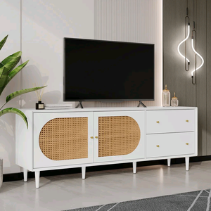 Combohome High Quality Mid Century Modern Living Room Furniture <strong>TV</strong> Stand Wood <strong>Rattan</strong> Storage Cabinet <strong>Tv</strong> <strong>Unit</strong> for Living Room - Product Image 2