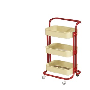 Wholesales Multifunctional Modern Minimalist Carbon Steel <strong>Kitchen</strong> Mobile Shelving <strong>Unit</strong> 4-tiered Movable Snack <strong>Storage</strong> Cart - Product Image 5