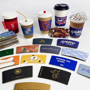 Manchon de tasse à café en <span class=keywords><strong>carton</strong></span> noir jetable, recyclable, écologique, personnalisé avec logo, pour vente en gros à prix abordable - Product Image 4