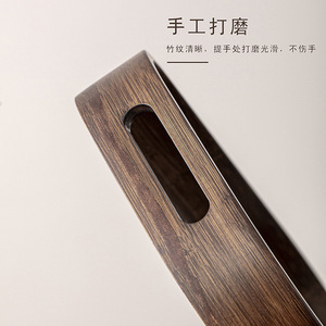 Rectangular Bamboo <b>Tray</b> Imitation Walnut Wood Grain Tea <b>Tray</b> Wooden <b>Dinner</b> Plate High Rim Serving <b>Trays</b> Customized - Product Image 4