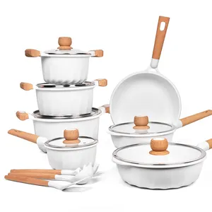Kitchen Academy Induction Cookware Sets - 12 Piece Cooking Pan Set, Granite  Nonstick Pots and Pans Set - AliExpress