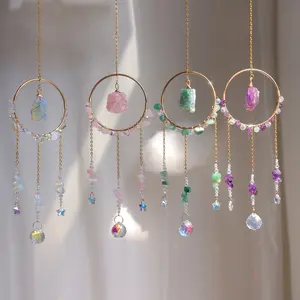Wholesale High Quality Natural Crystal Sun Catcher Sun Catchers With Gemstones Crystal Ctafts Wind Chime
