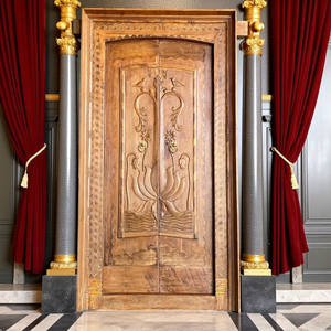 ประตูไม้ที่มีคุณภาพดีที่สุดของตกแต่งสไตล์วินเทจโบราณจัดแสดงการผสมผสานของไม้ที่มีความทุกข์และการจับคู่การตกแต่งสไตล์วินเทจภาชนะบรรจุ Moq 1เท่านั้น - Product Image 4