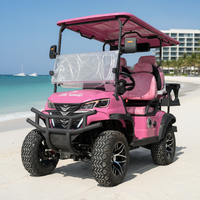 Voiturette de golf électrique rose 4 places homologuée pour la route avec batterie au lithium certifiée CE 30-50 km/h Prix abordables Club chinois
