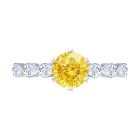 Bague en diamant de couleur jaune Madonna Bague de fiançailles certifiée IGI cultivée en laboratoire Bague personnalisable