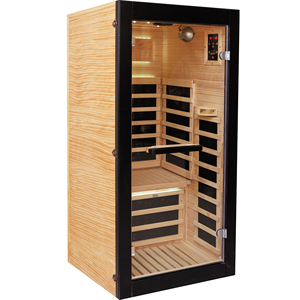 Sauna Rectangular de Madera Sólida de Pino Chileno con Panel Inteligente, 120V, Cabina de Sauna Infrarroja para 1 Persona, para Spa - Product Image 2