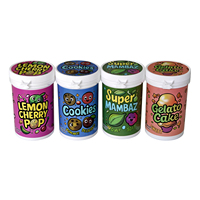 Emballage personnalisé pour herbes sèches et fleurs, 3,5 g, en canettes de soda en plastique, pour bonbons, biscuits, gommes comestibles, pots scellés en plastique de 100 ml
