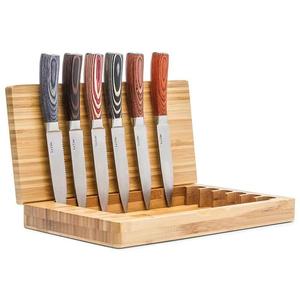 Caja de Almacenamiento para Cuchillos La Cote, Juego de 7 Piezas, Organizador de Cubertería de Cocina con Tapa Abatible de Madera - Product Image 4