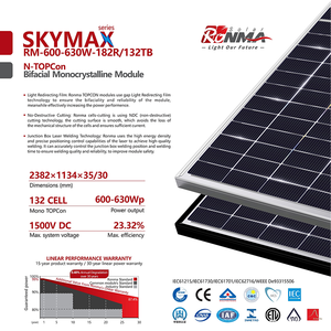 Panel <span class=keywords><strong>Solar</strong></span> Bifacial N-TOPCon de 600-630W con Caja de Conexiones Soldada con Láser para Mayor Fiabilidad en Entornos Exigentes - Product Image 3