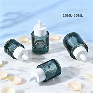 Dark Green <b>Flat</b> Shoulder Dropper Bottle 15ml 20ml 30ml 40ml50ml Refined Oil and Cosmetic Essence Separate Bottle with <b>Screw</b> Cap - Product Image 3
