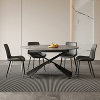 Table relevable extensible multifonctionnelle de forme ronde, ovale ou carrée, réglable pour café et repas